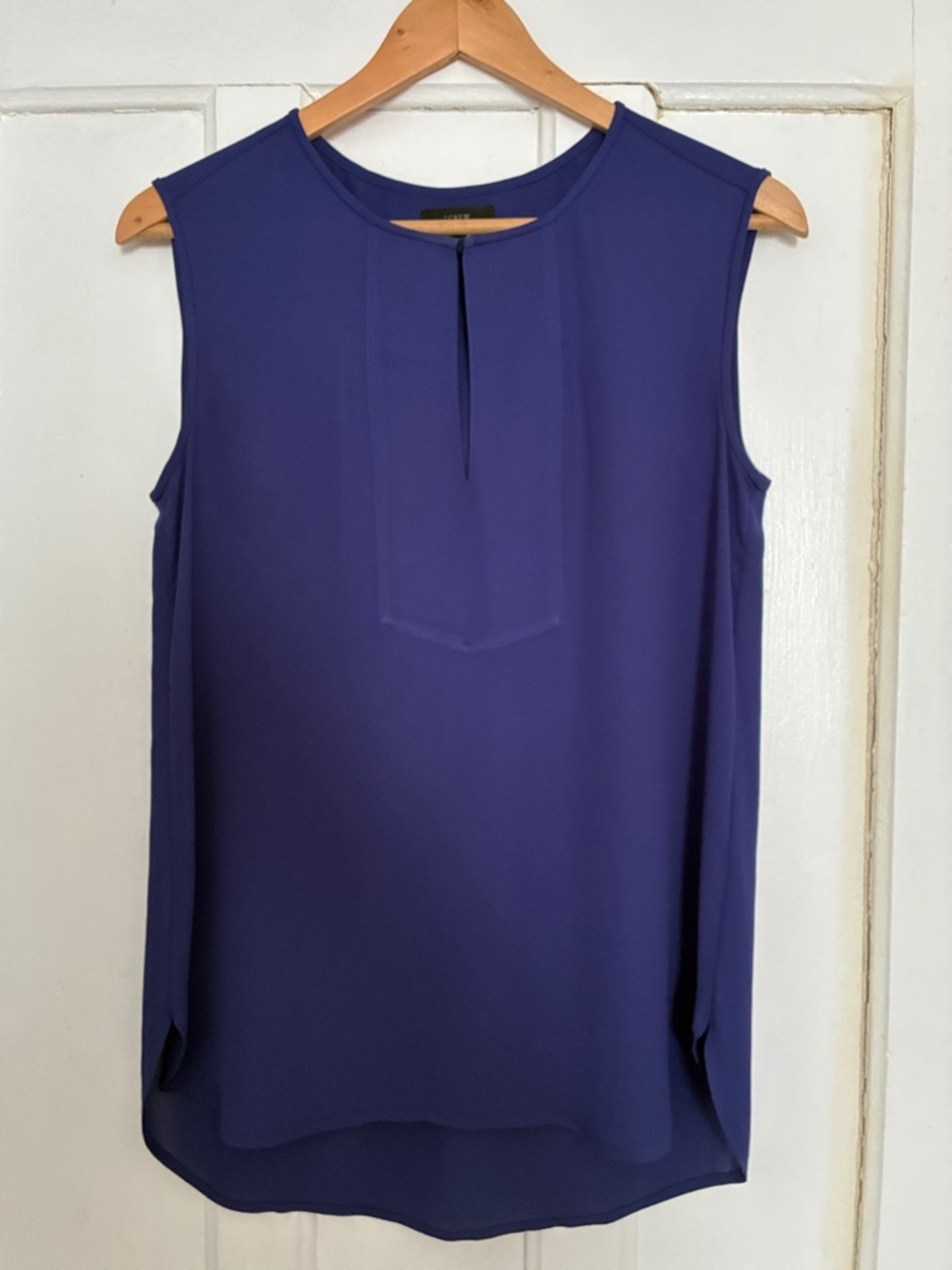 J. Crew Sleeveless Keyhole Shell Top - Navy / dark royal blue